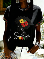 Women's Juneteenth Print short-sleeved T-shirt