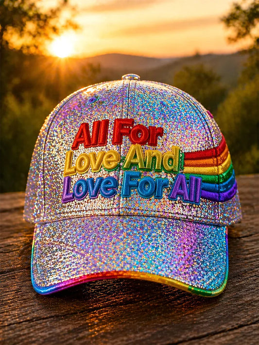 Unisex Pride Month All For Love Rainbow ART Print Hat
