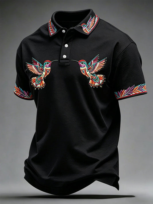 Men's Indigenous Hummingbird Art Tops