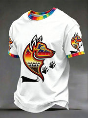 Men's Native Wolf Art Print T-Shirts