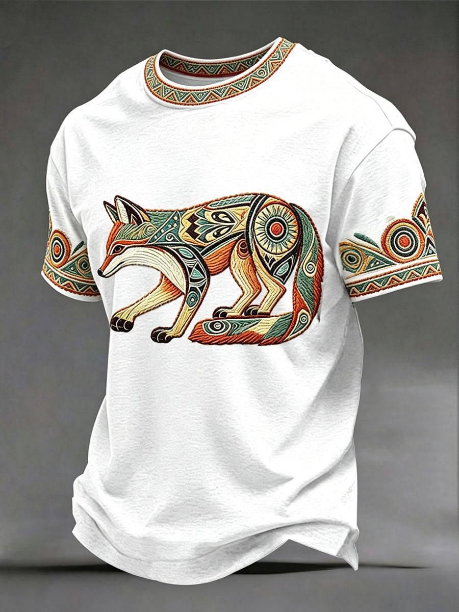 Men's Native Wolf Art Print T-Shirts