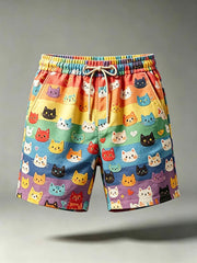 Men's Pride Month Rainbow Art Printed Shorts