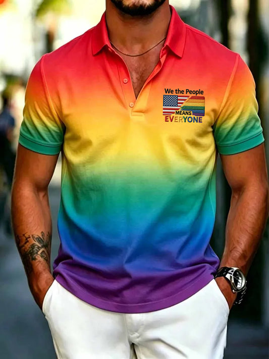 Men's Pride Month 'We The People Means Everyone' Printed Short Sleeve Top