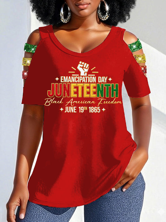 Women's Juneteenth Print Casual Top