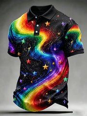 Men's Pride Month Rainbow Art Printed Short Sleeve Top