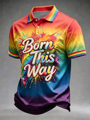 Men's Pride Month 'Born This Way' Printed Short Sleeve Top