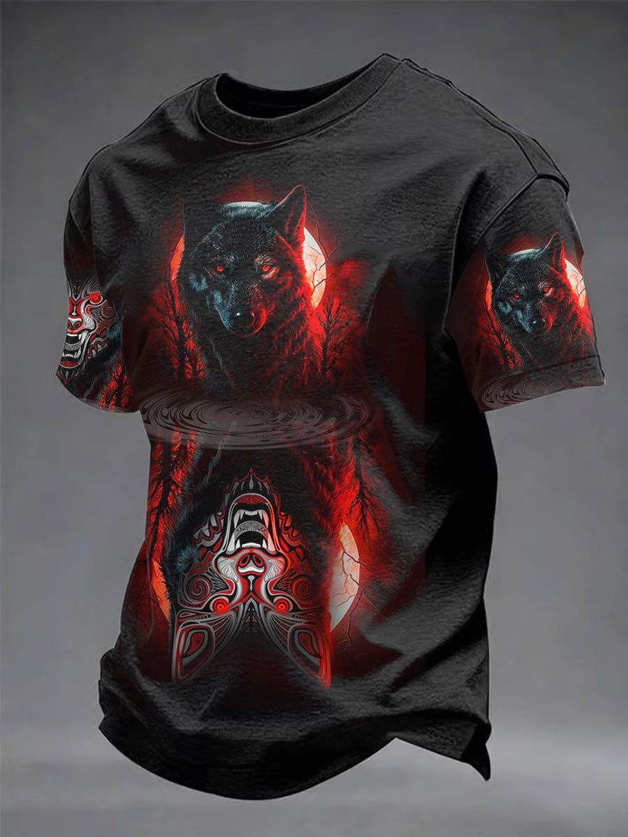 Men's Indigenous Totem Art Print Casual T-Shirt