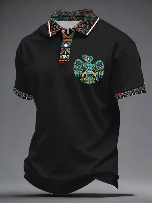Men's Indigenous Totem Art Print Casual Shirt