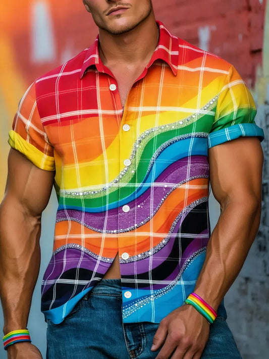 Men's Pride Month printed Short Sleeve Shirt