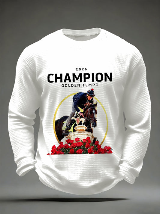 Men's Golden Tempo Champion 2026 Waffle Long Sleeve T-Shirt