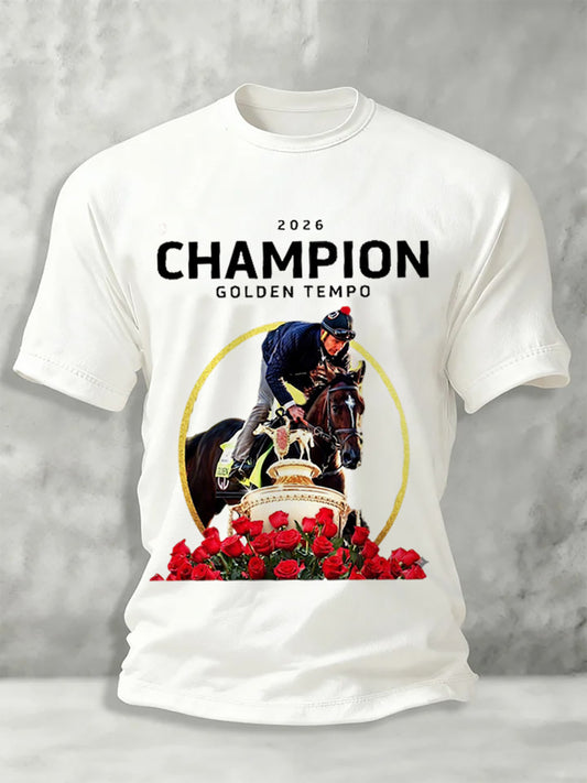 Men's Golden Tempo Champion 2026 Print T-Shirt