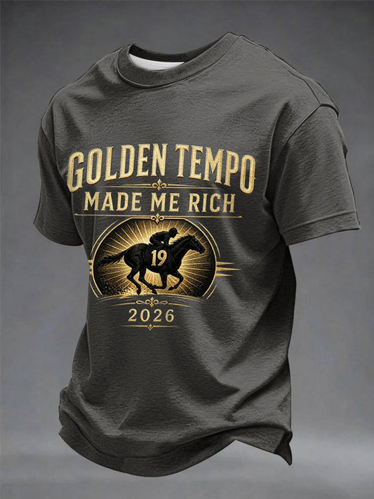 Men's Golden Tempo Champion 2026 Print Casual Shirt