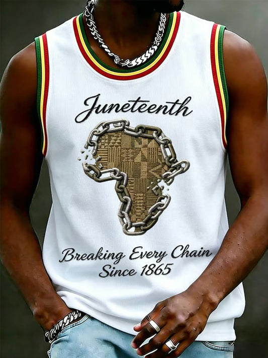 Men's Juneteenth Breaking Every Chain Since 1865 Print Tank Top