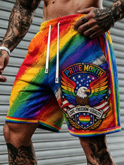 Men's Pride Month Print Casual Shorts