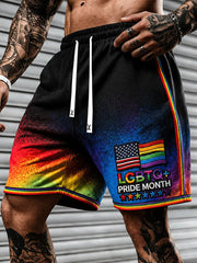 Men's Pride Month Print Casual Shorts