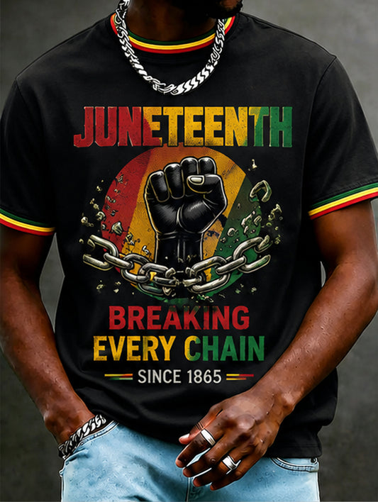 Men's Juneteenth Breaking Every Chain Since 1865 Print Tee