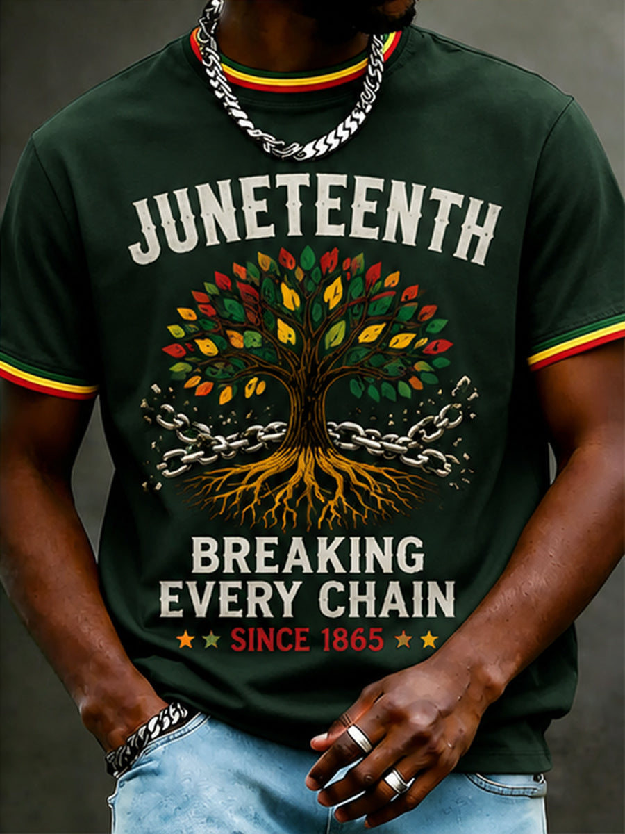 Men's Juneteenth Breaking Every Chain Since 1865 Print Tee