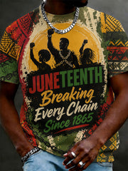 Men's Juneteenth Breaking Every Chain Since 1865 Print Casual Tee