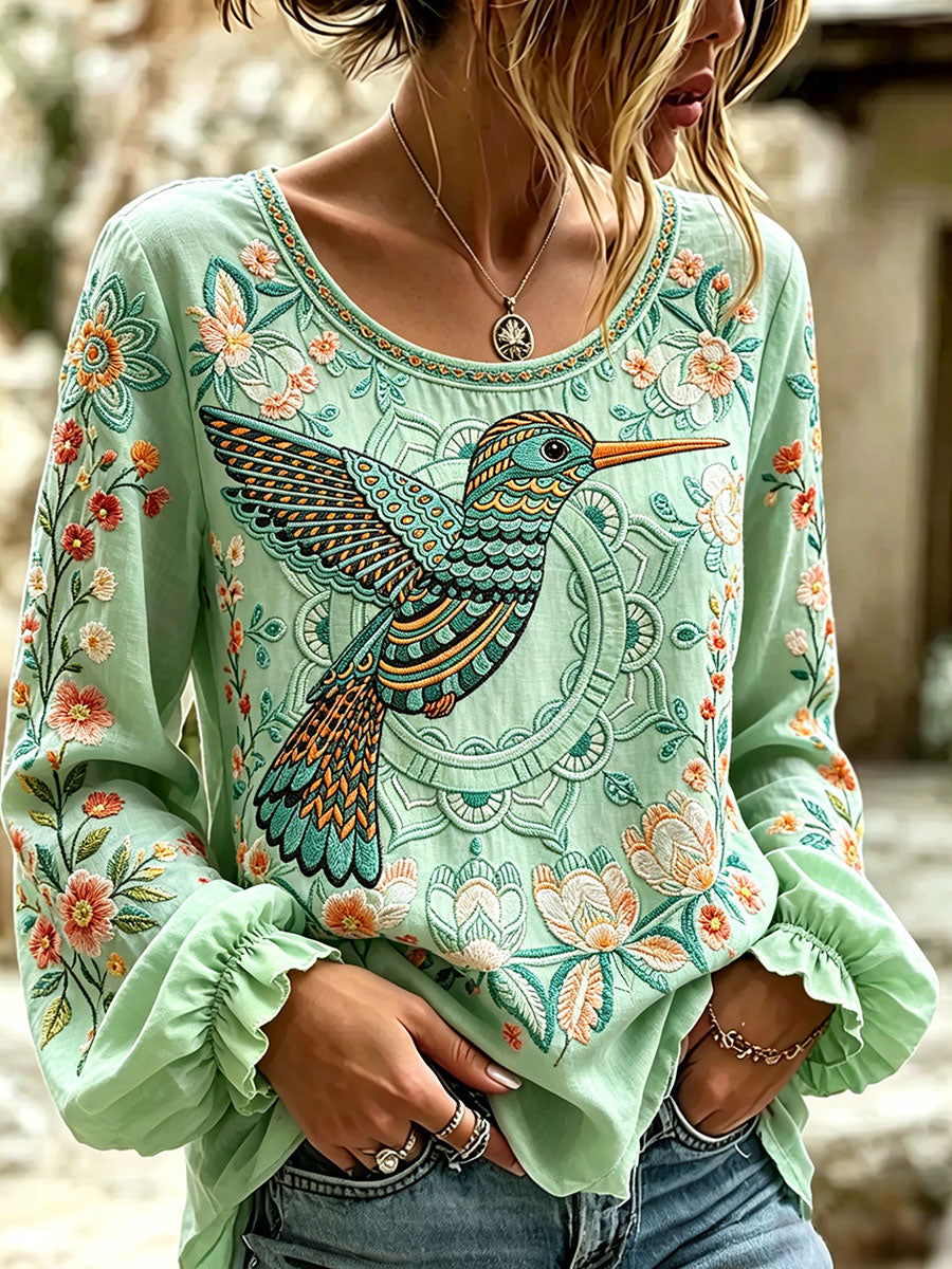 Women's Native Hummingbird Art Tops