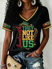 Women's Juneteenth They Not Like Us Since 1865 Print Casual Tee