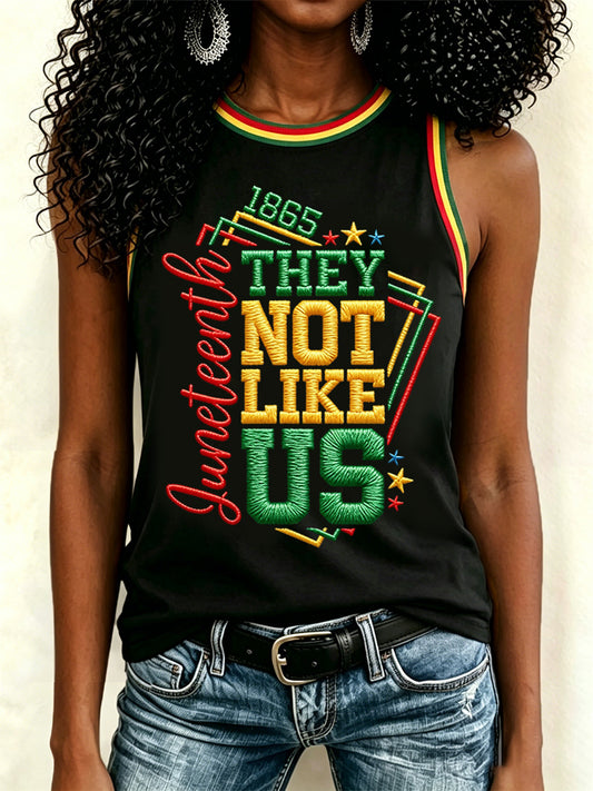 Women's Juneteenth They Not Like Us Since 1865 Print Casual Vests
