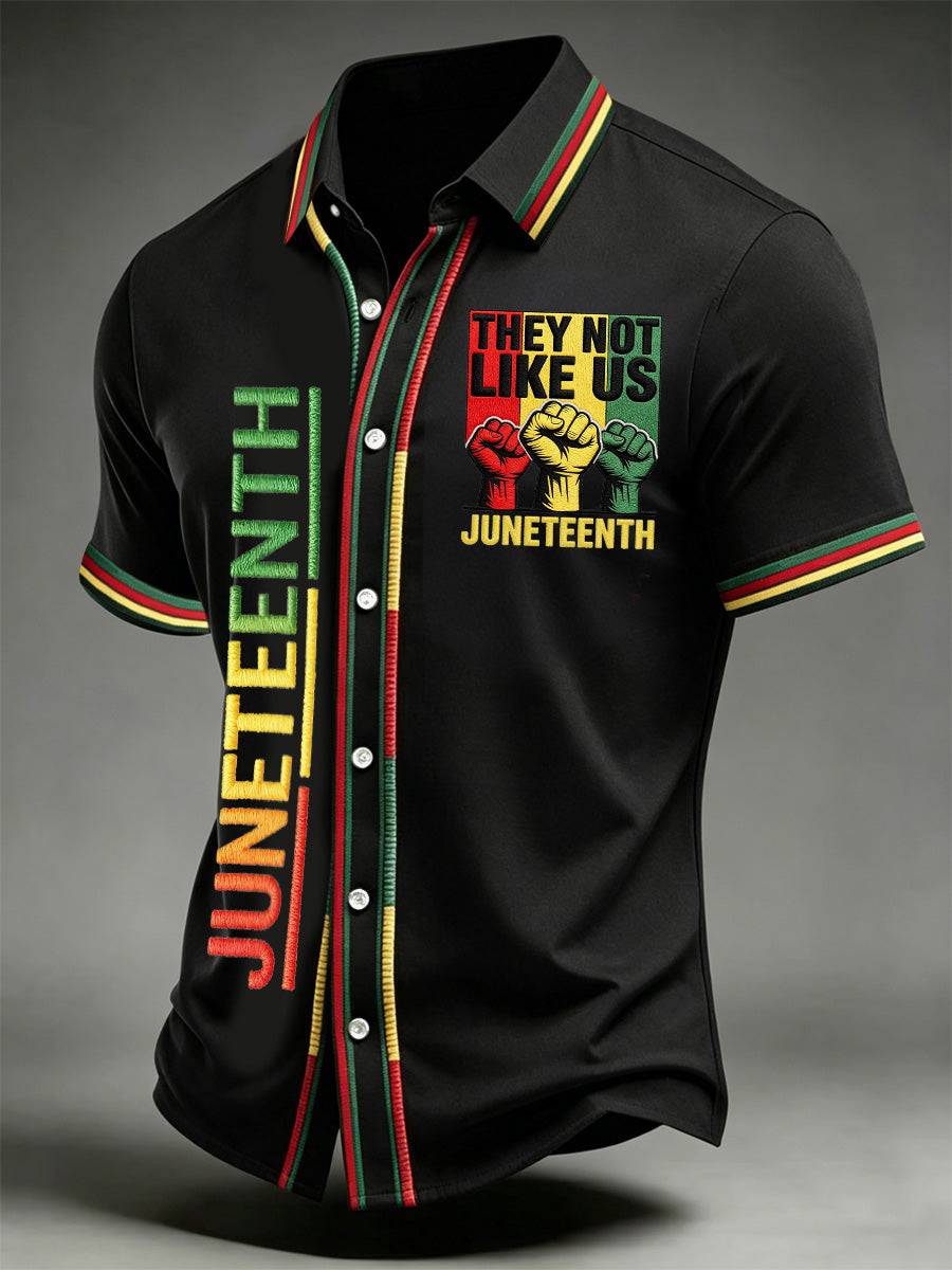 Men's Juneteenth They Not Like Us Since 1865 Print Casual Shirt