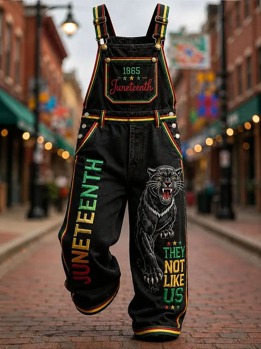 Men's Juneteenth Print Casual Jumpsuit