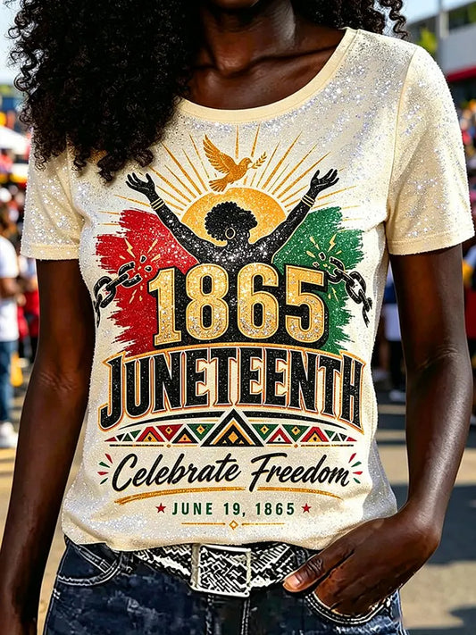 Women's Juneteenth Print Casual Tee