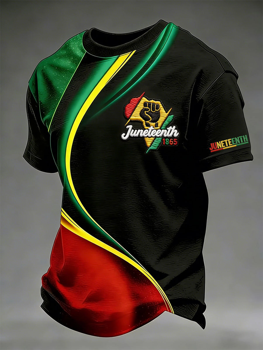 Men's Juneteenth Design Printed T-shirt