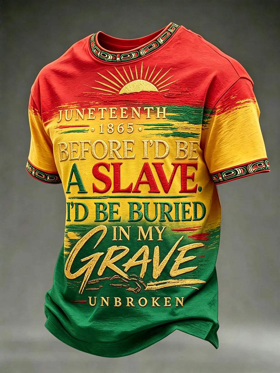 Men's Juneteenth Design Printed T-shirt