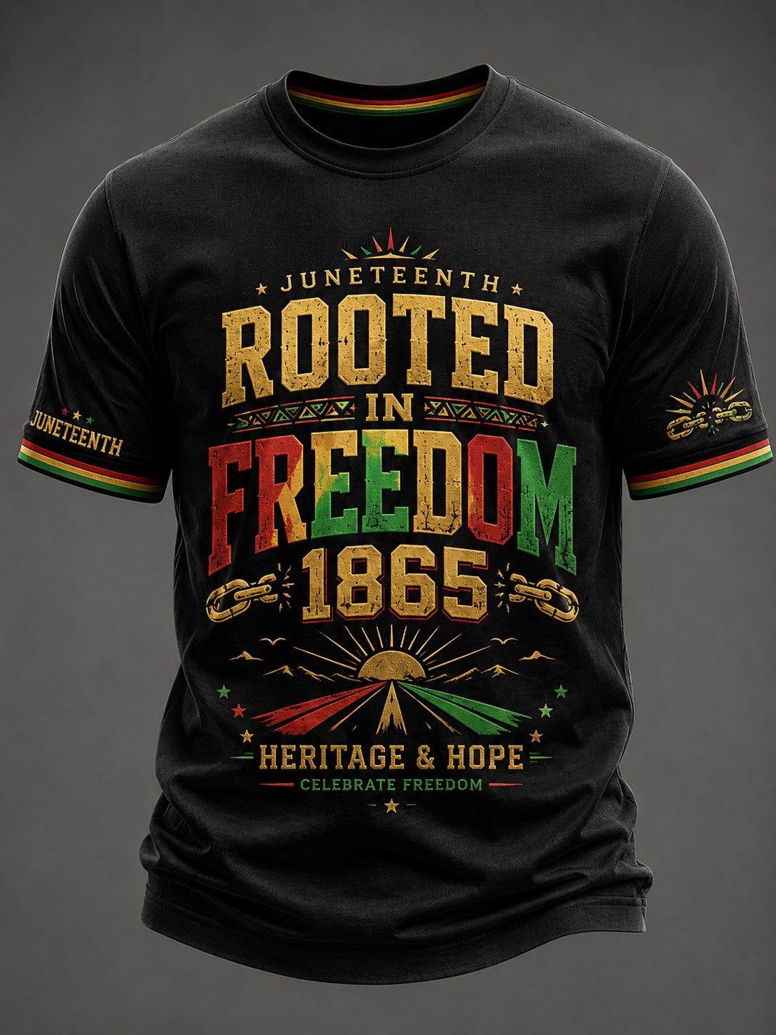 Men's Juneteenth Rooted In Freedom Printed T-shirt