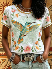 Women's Indigenous Print Casual T-Shirt