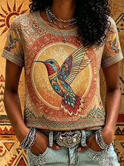 Women's Indigenous Print Casual T-Shirt