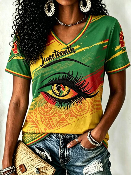 Women's Juneteenth short-sleeved T-shirt