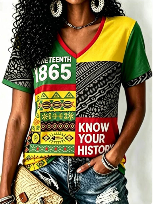 Women's Juneteenth short-sleeved T-shirt