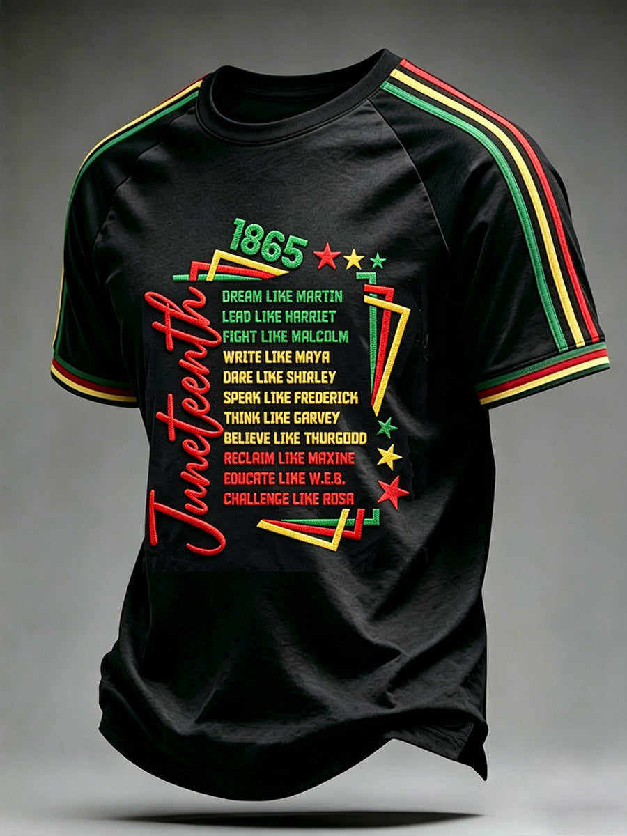 Men's Juneteenth 1865 Print Casual Short Sleeve T-shirt