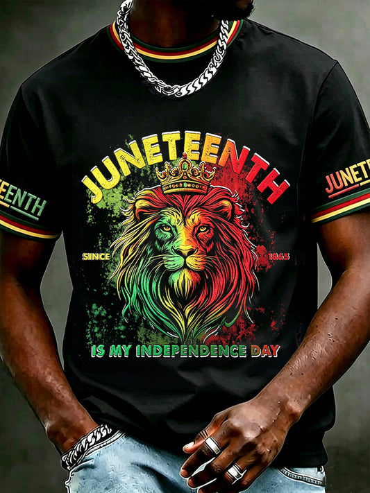 Men's Juneteenth Is My independence Since 1865 Print Casual Short Sleeve T-shirt