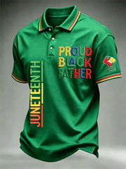 Men's Juneteenth  Print Casual Polo