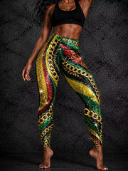 Women's Juneteenth Breaking Every Chain Since 1865 Art Print Leggings