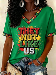 Women's Juneteenth Print V-Neck Tee