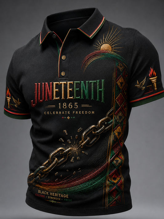 Men's Juneteenth Design Print Casual Top