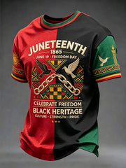 Men's Juneteenth Design Printed T-shirt