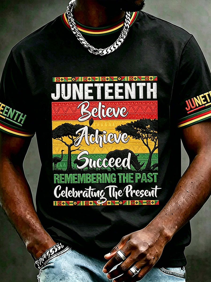 Men's Juneteenth 1865 Print Casual Short Sleeve T-shirt