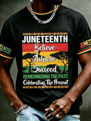 Men's Juneteenth 1865 Print Casual Short Sleeve T-shirt