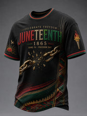Men's Juneteenth Design Printed T-shirt