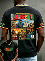 Men's Juneteenth 1865 Print Casual Short Sleeve T-shirt