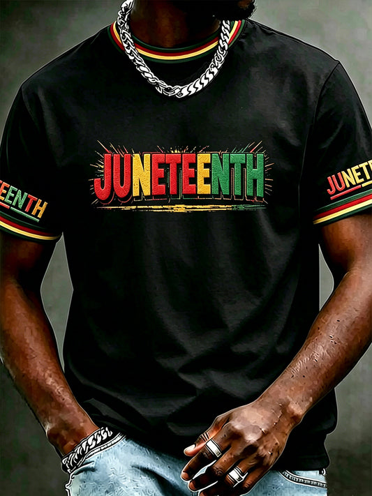 Men's Juneteenth 1865 Print Casual Short Sleeve T-shirt