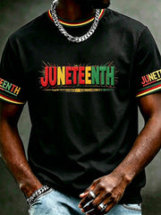 Men's Juneteenth 1865 Print Casual Short Sleeve T-shirt