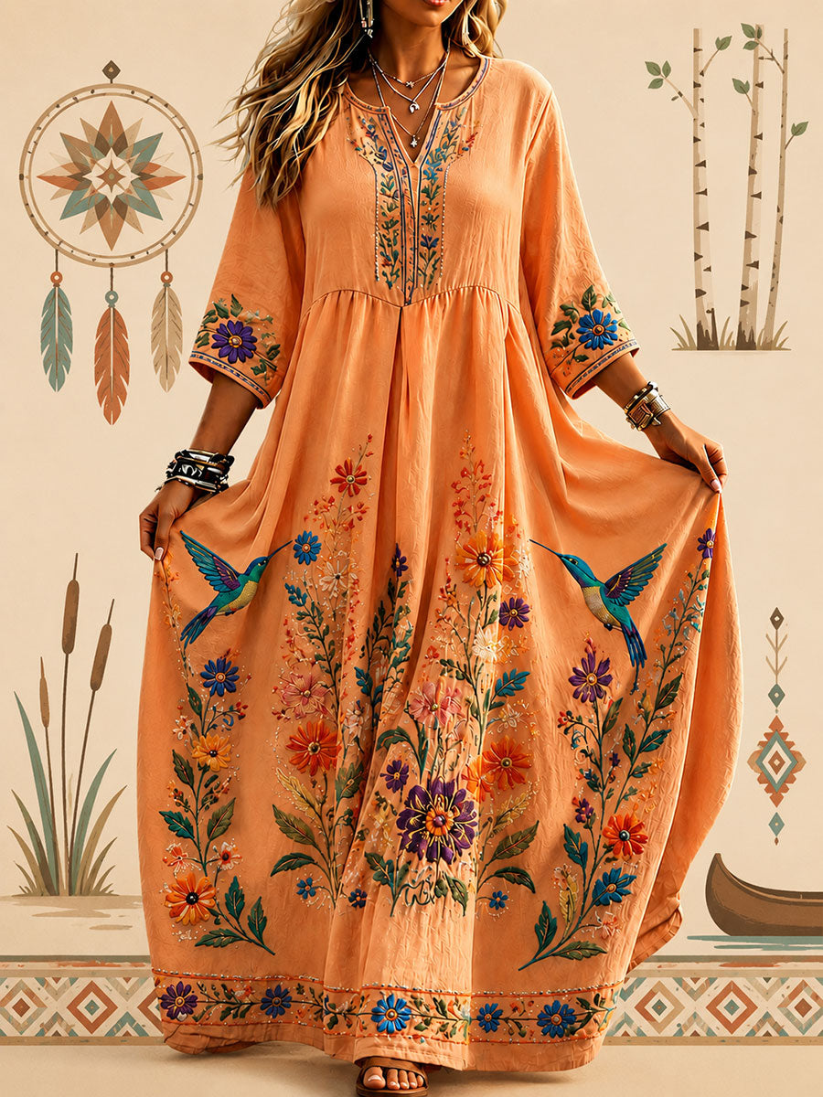 Women's Indigenous Print Casual Dress