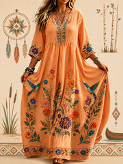 Women's Indigenous Print Casual Dress